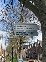 Vertrektijdenbord veer naar Pampus