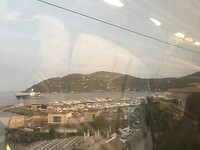 In de trein terug naar de tent