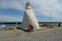 dagelijkse selfie, hier bij de vrouw aan de haven van Seaby