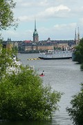 uitzicht op de stad vanaf Langholmen
