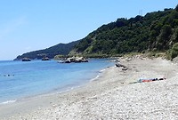 Privé strand tussen Poros en Skala