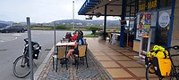 Pauze bij de ferry in Caminha