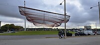 Groot visnet boven de rotonde
