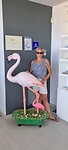 De enige flamingo die we gespot hebben
