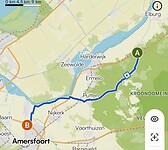 De route van vandaag, 19 km groen, 12 dijk