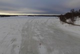 De rivier van Kalix nu de snelweg voor de sneeuwscooter's