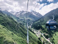 Almaty surrounded by mountains