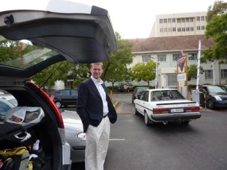 Roberto op weg naar college op Stellenbosch