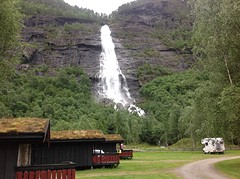 Vasbakken camping, uitzicht vanuit onze hut