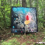 Kunst midden in het bos in Gauja NP