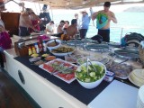 Buffet aan boord van de Derwent Hunter
