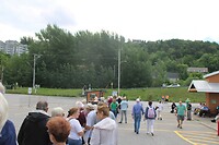 Wachten op de shuttle