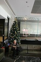 Mieke under the christmas tree