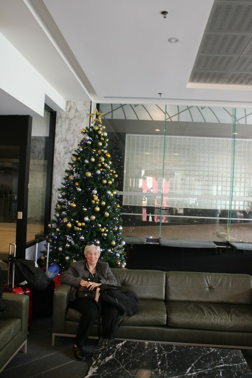 Mieke under the christmas tree