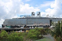 De Westerdam vanaf de opstapplaats van de hoho-bus