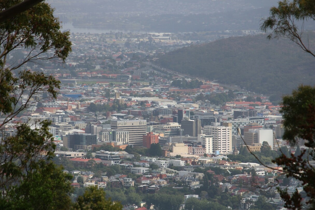 Uitzicht op Hobart