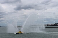 Gespuit bij vertrek uit Rotterdam