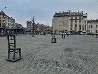 Het Plein van de Helden in het Joodse ghetto