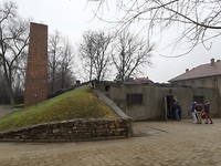 De gaskamer in Auschwitz