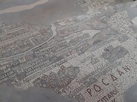 Deel van het mozaïek in Madaba