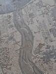 Deel van het mozaïek in Madaba: de Jordaan