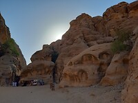 Zonsondergang bij Little Petra