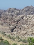Uitzicht op de siq (kloof) die naar Petra leidt