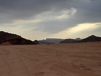 Zonsondergang in Wadi Rum