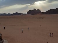 Zonsondergang in Wadi Rum