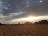 Zonsondergang in Wadi Rum