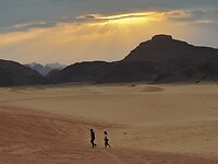 Zonsondergang in Wadi Rum