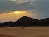 Zonsondergang in Wadi Rum