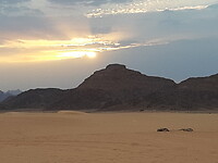 Zonsondergang in Wadi Rum