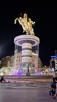 Fontein in Skopje met beeld van Alexander de Grote