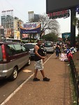 Paulo op straat in Ciudad del Este in Paraguay