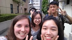 Friends walking around