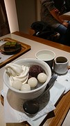 Rice dumplings, red bean paste dessert