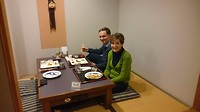 Mutti and daddy eating breakfast