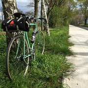 Training met Carradice retro reistas en beugel