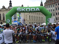 Start wielerkoers in Dresden