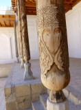 Houtsnij detail dat je in heel Buchara ziet