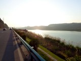 Ondergaande zon in Jialing rivier
