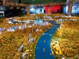 Maquette van Shanghai centrum in de Urban Planning Hall