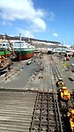 Het schip op het droge getrokken!