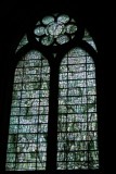Grijsblauwe tinten glas in lood