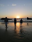 Zonsondergang met mem en tante Hieke