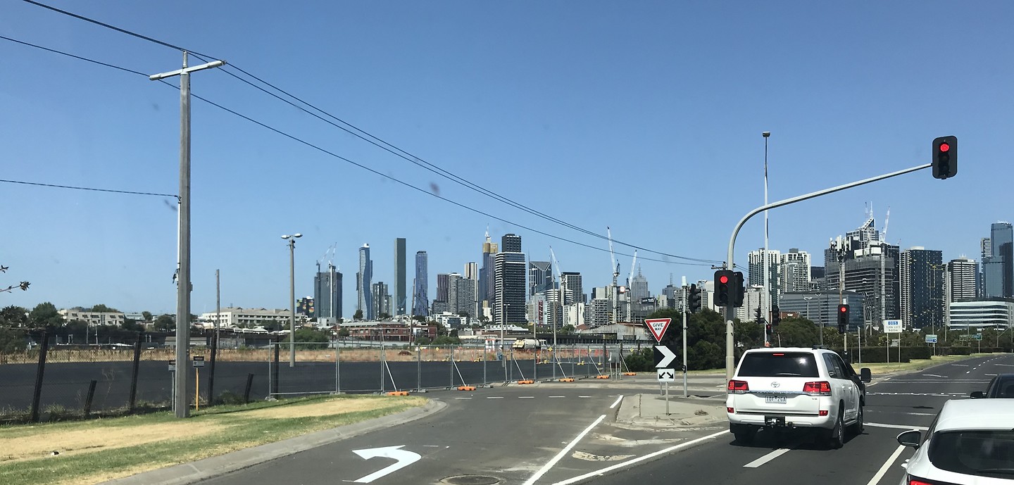 De skyline van Melbourne