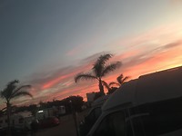 Malaga, door het camperraam in de ochtend😊