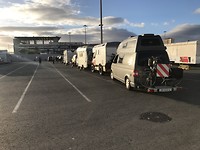 In de rij voor de overtocht naar Tanger