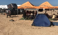 Bivak van de rallyrijders